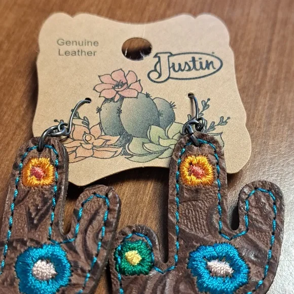 Justin Boots Colorful Cactus Earrings - Picture 4 of 4
